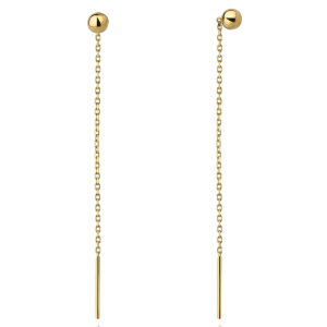 Kolczyki przewlekane złote kulki pr. 585