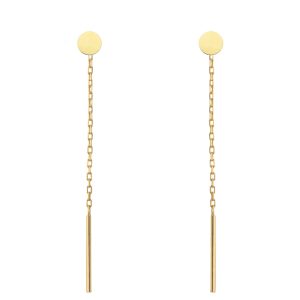 Kolczyki przewlekane złote małe pełne kółko pr. 585