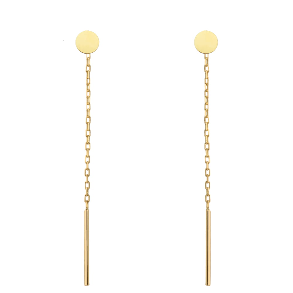 Kolczyki przewlekane złote małe pełne kółko pr. 585 1 Kolczyki przewlekane złote małe pełne kółko pr. 585