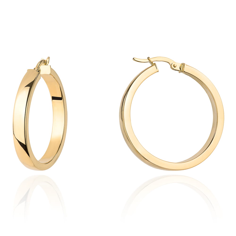 Kolczyki złote koła szerokie na angielskim zapięciu 3,2cm pr. 585 1 Kolczyki złote koła szerokie na angielskim zapięciu 3,2cm pr. 585