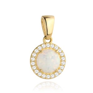 Zawieszka złoty opal otoczony cyrkoniami pr. 585