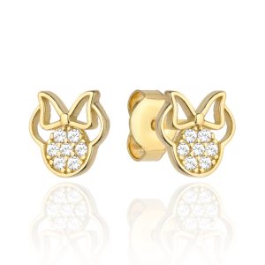 Kolczyki złota myszka z kokardą i cyrkoniami pr. 585