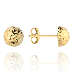 Kolczyki pół kulki śr. 8 mm na sztyfcie diamentowane super lekkie pr. 585