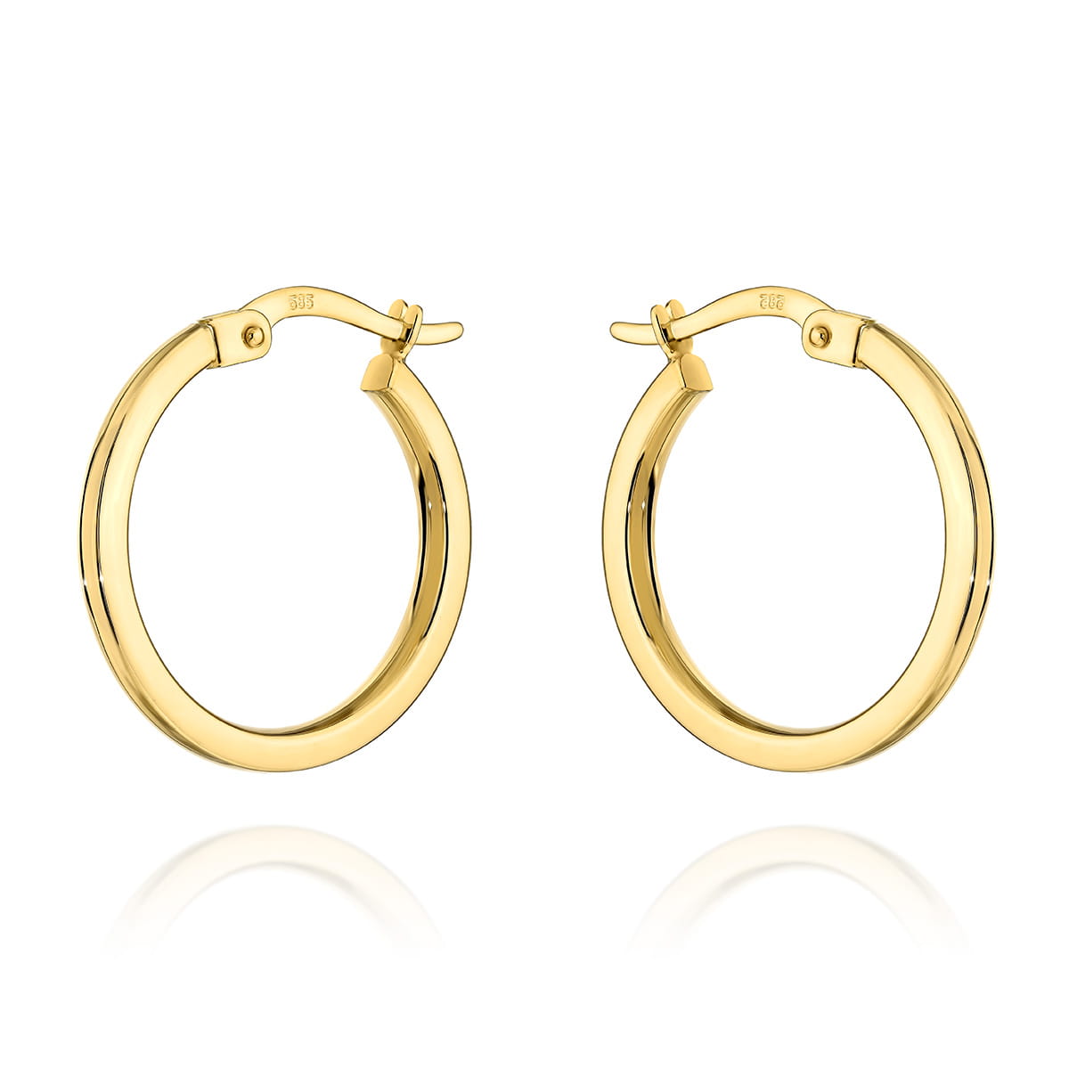 Kolczyki koła gładkie ze ściętym bokiem na angielskim zapięciu pr. 585 1 Kolczyki koła gładkie ze ściętym bokiem na angielskim zapięciu pr. 585