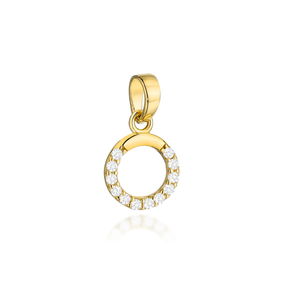 Zawieszka złota ring zdobiony cyrkoniami pr. 585 1 Zawieszka złota ring zdobiony cyrkoniami pr. 585
