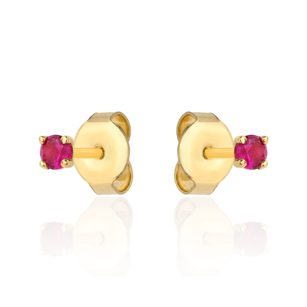 Kolczyki złote centralna rubinowa cyrkonia pr. 585 1 Kolczyki złote centralna rubinowa cyrkonia pr. 585
