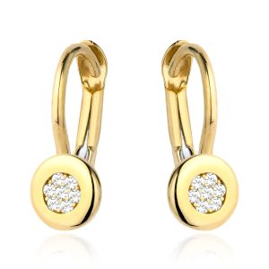 Kolczyki złote kółeczko z cyrkoniami pr. 585