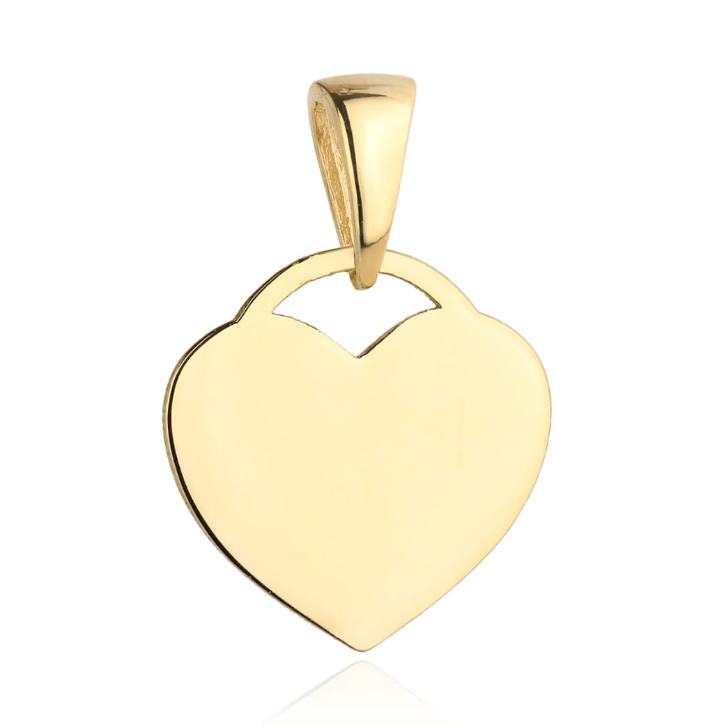 Zawieszka złote płaskie serce pr. 585 1 Zawieszka złote płaskie serce pr. 585