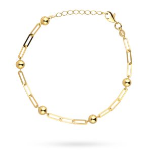 Złota bransoletka kulki ankier 16+3cm 585