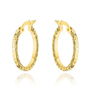 Kolczyki złote koła całościowo zdobione diamentowaniem małe pr. 585