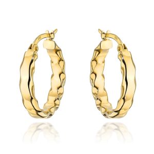 Kolczyki złote kółka skręcone pr. 585