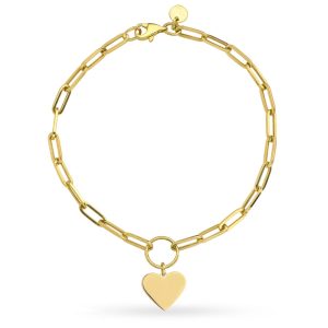 Złota bransoletka serce ankier 18,5cm 585