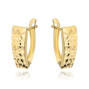 Kolczyki złote ozdobione diamentowaniem pr. 585