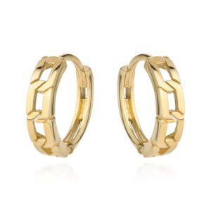 Kolczyki złote plecione kółeczko na kreolu pr. 585