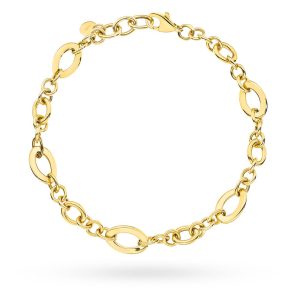 Złota bransoletka szerokie ogniwa 17-19cm 585