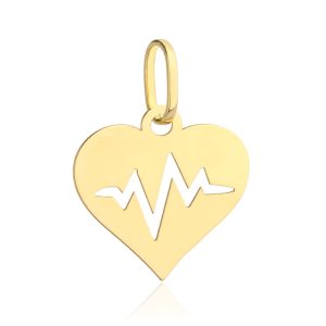 Zawieszka złota serce z linią życia w środku pr. 585