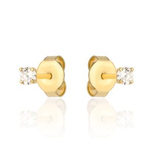 Kolczyki złote centralna biała cyrkonia pr. 585