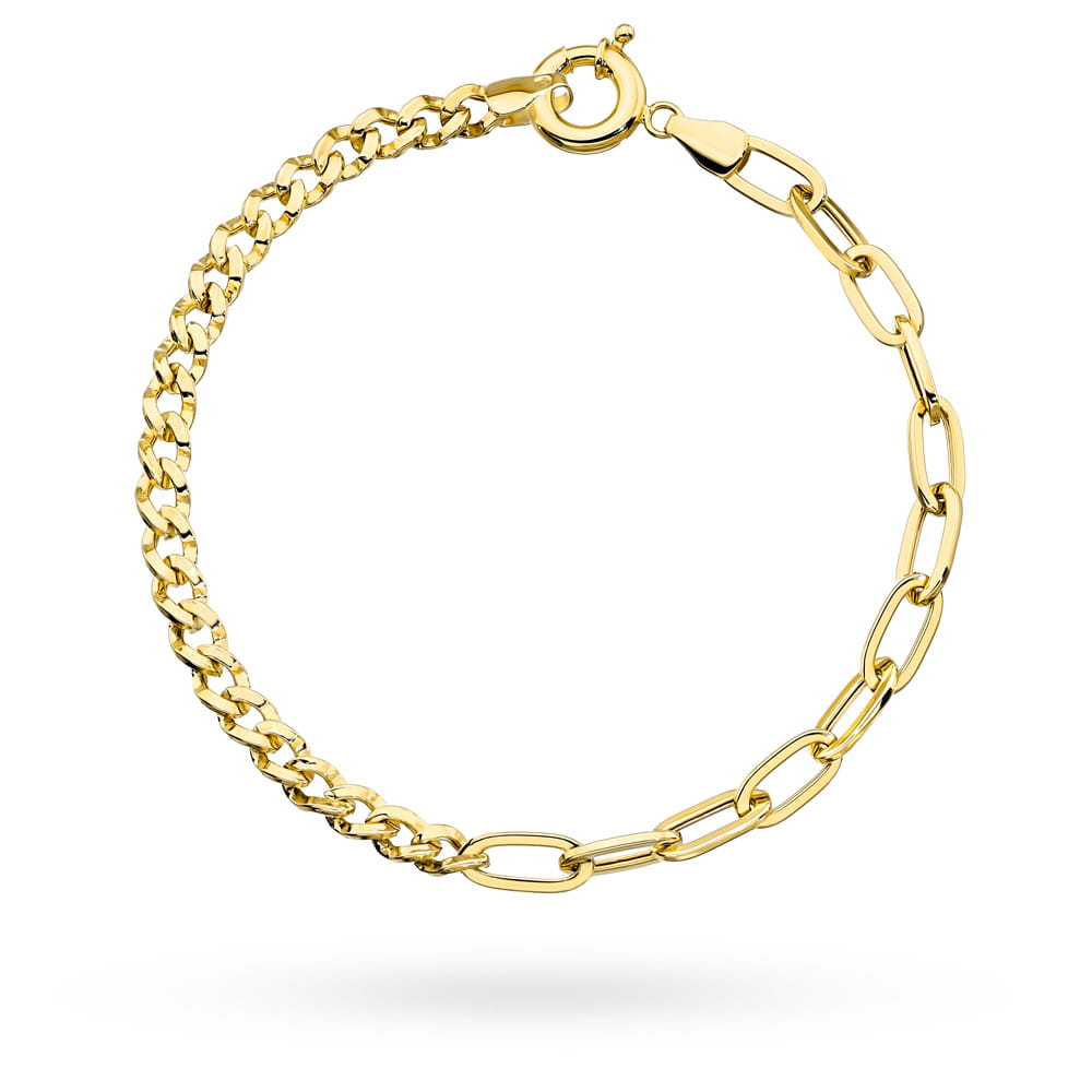 Złota bransoletka długie ogniwa łańcuszek i kółeczko 19cm 585 1 Złota bransoletka długie ogniwa łańcuszek i kółeczko 19cm 585