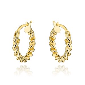 Kolczyki złote kółka zakręcane pr. 585