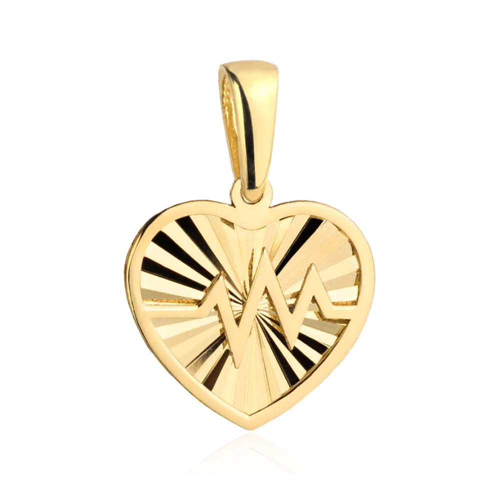 Zawieszka złota diamentowane serce i linia życia pr. 585 1 Zawieszka złota diamentowane serce i linia życia pr. 585