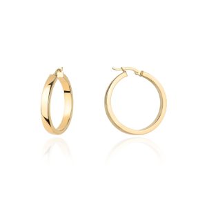 Kolczyki złote kółka szerokie na angielskim zapięciu 2,8 cm pr. 585