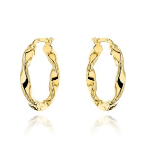 Kolczyki złote koła skręcone pr. 585