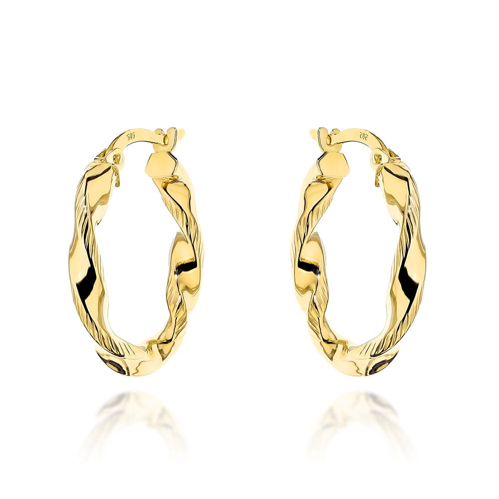 Kolczyki złote koła skręcone pr. 585 1 Kolczyki złote koła skręcone pr. 585