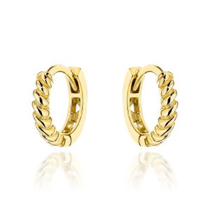 Kolczyki złote kółeczka żłobione pr. 585