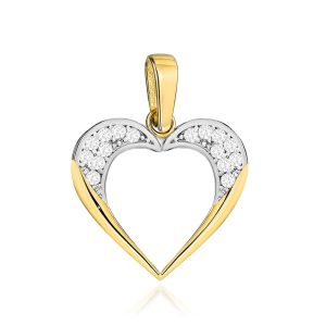 Zawieszka złota serce wysadzane cyrkoniami na górze pr. 585