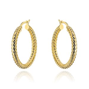 Kolczyki złote kółka o gęstym splocie pr. 585