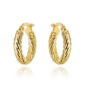 Kolczyki złote plecione kółeczka pr. 585