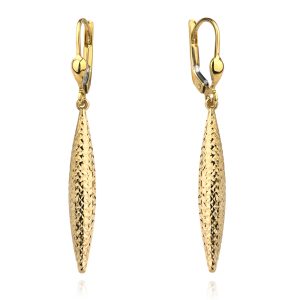 Kolczyki złote diamentowane długie sople pr. 585