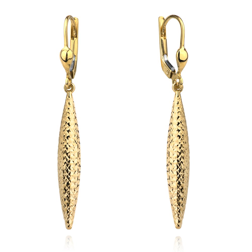 Kolczyki złote diamentowane długie sople pr. 585 1 Kolczyki złote diamentowane długie sople pr. 585