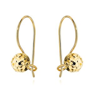 Kolczyki złote diamentowane kulki na biglu super lekkie pr. 585