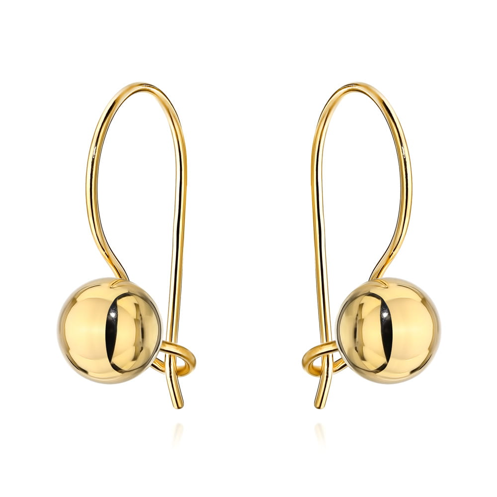 Kolczyki złote gładkie kulki na biglu super lekkie pr. 585 1 Kolczyki złote gładkie kulki na biglu super lekkie pr. 585