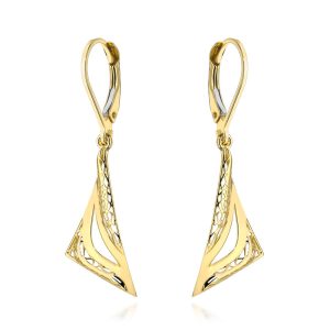 Kolczyki złote trójkąty i ażur pr. 585
