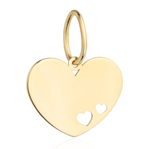 Zawieszka złote gładkie serce z małymi serduszkami pr. 585
