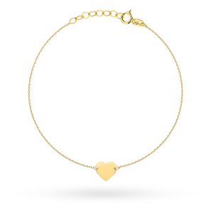 Bransoletka złota z gładkim serduszkiem pr. 585