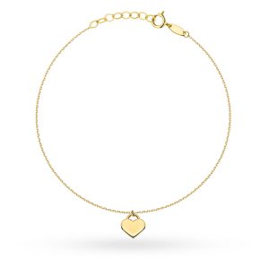 Bransoletka złota z wiszącym sercem pr. 585