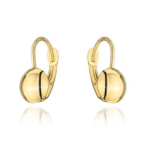 Kolczyki złote gładkie koło na angielskim zapięciu pr. 585