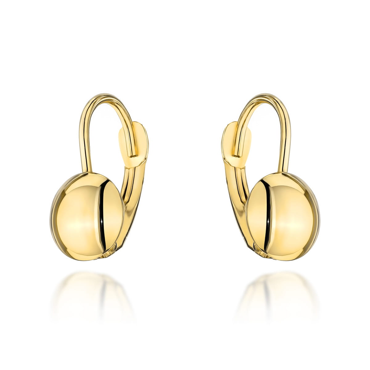 Kolczyki złote gładkie koło na angielskim zapięciu pr. 585 1 Kolczyki złote gładkie koło na angielskim zapięciu pr. 585