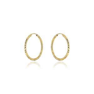 Kolczyki złote koła z diamentowaniem 2,4cm pr. 585