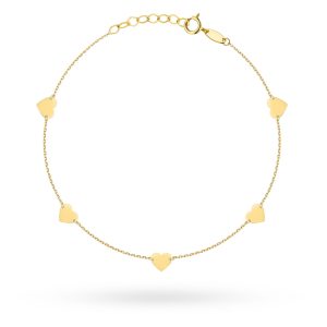 Bransoletka złota pełne serduszka pr. 585