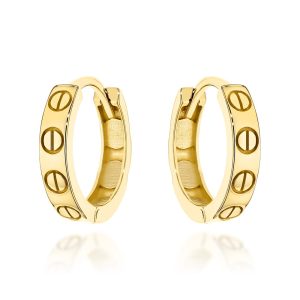 Kolczyki złote kółeczka ze zdobieniem pr. 585