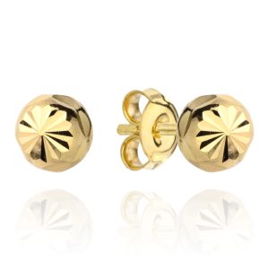 Kolczyki kulki z diamentowaniem 3 mm pr. 585