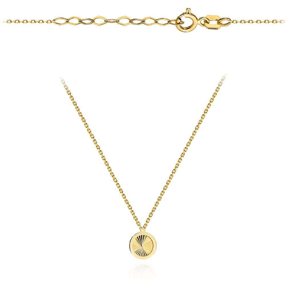 Naszyjnik złoty diamentowane kółeczko w gładkiej oprawie super lekki pr. 585 1 Naszyjnik złoty diamentowane kółeczko w gładkiej oprawie super lekki pr. 585