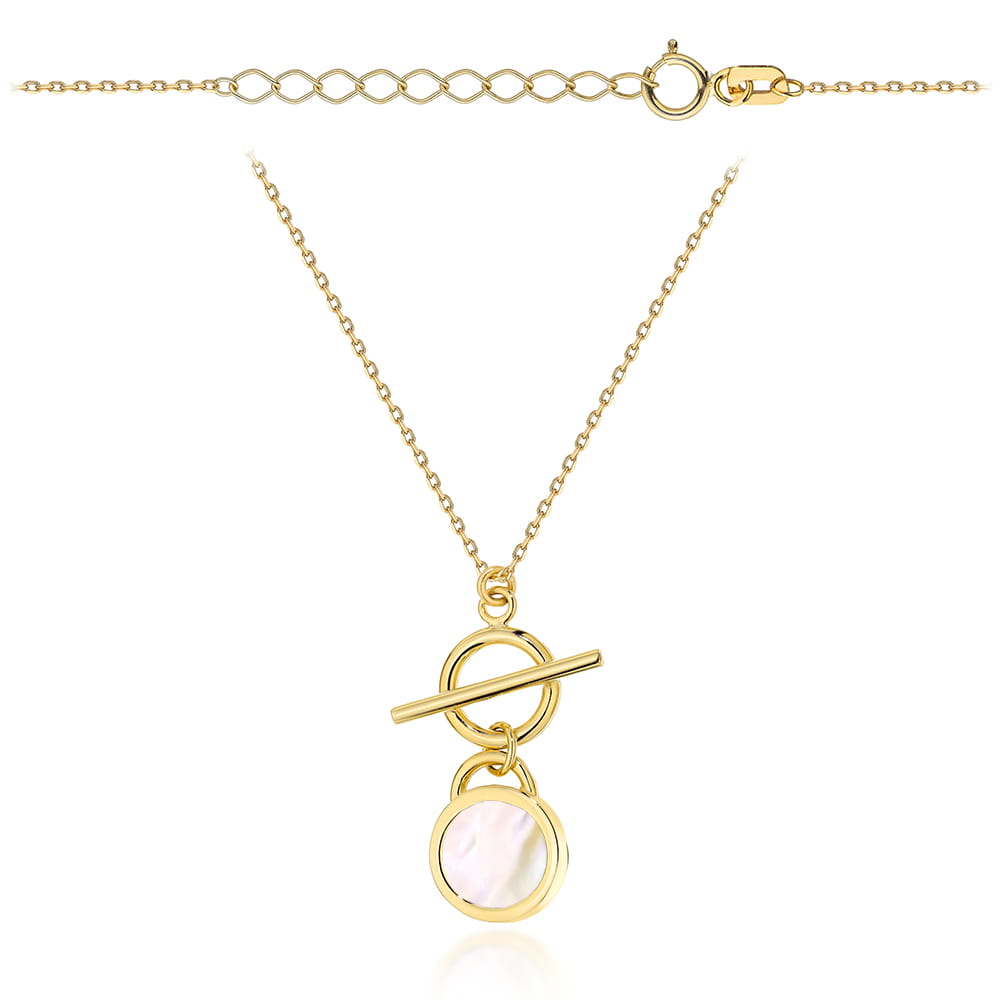 Naszyjnik złoty kółeczko i masa perłowa pr. 585 1 Naszyjnik złoty kółeczko i masa perłowa pr. 585