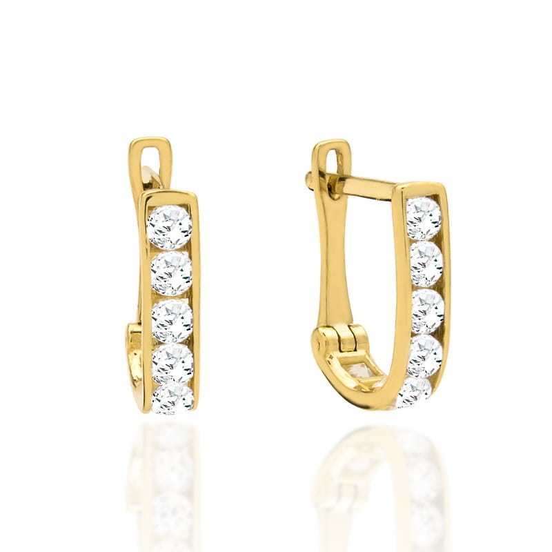 Kolczyki z cyrkoniami białe pr. 585 1 Kolczyki z cyrkoniami białe pr. 585