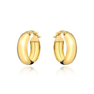 Kolczyki szerokie złote koła małe na angielskim zapięciu pr. 585