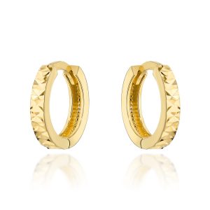 Kolczyki złote kółeczka z diamentowaniem pr. 585